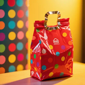 Custom Stand-Up Gift Bags with Die-Cut Handles & Zip Closure