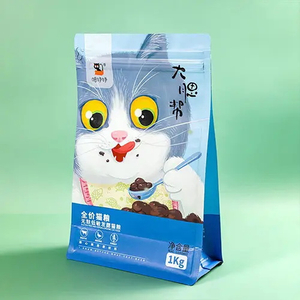 Custom Printed Flat Bottom Pet Food Pouches with Zipper