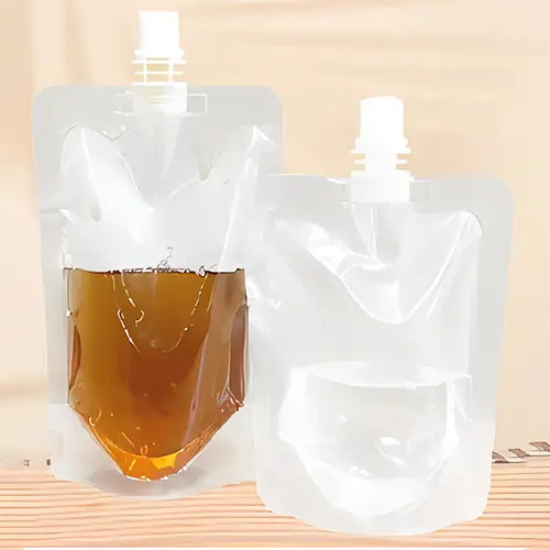 Custom Matte & Clear Stand-Up Spout Pouches for Beverages & Liquids